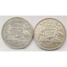 AUSTRALIA 1958-1962 . FLORINS . KEY DATES AUSTRALIA 1958-1962 . FLORINS . KEY DATES